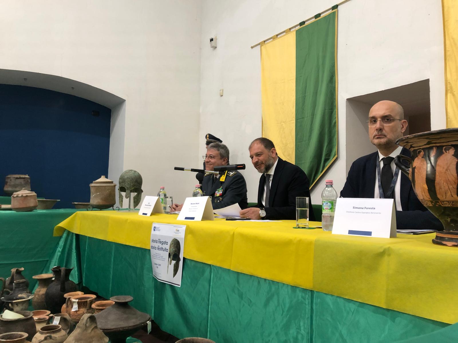 La Soprintendenza Abap per le province di Caserta e Benevento ha presentato 398 reperti archeologici recuperati nel Centro Operativo